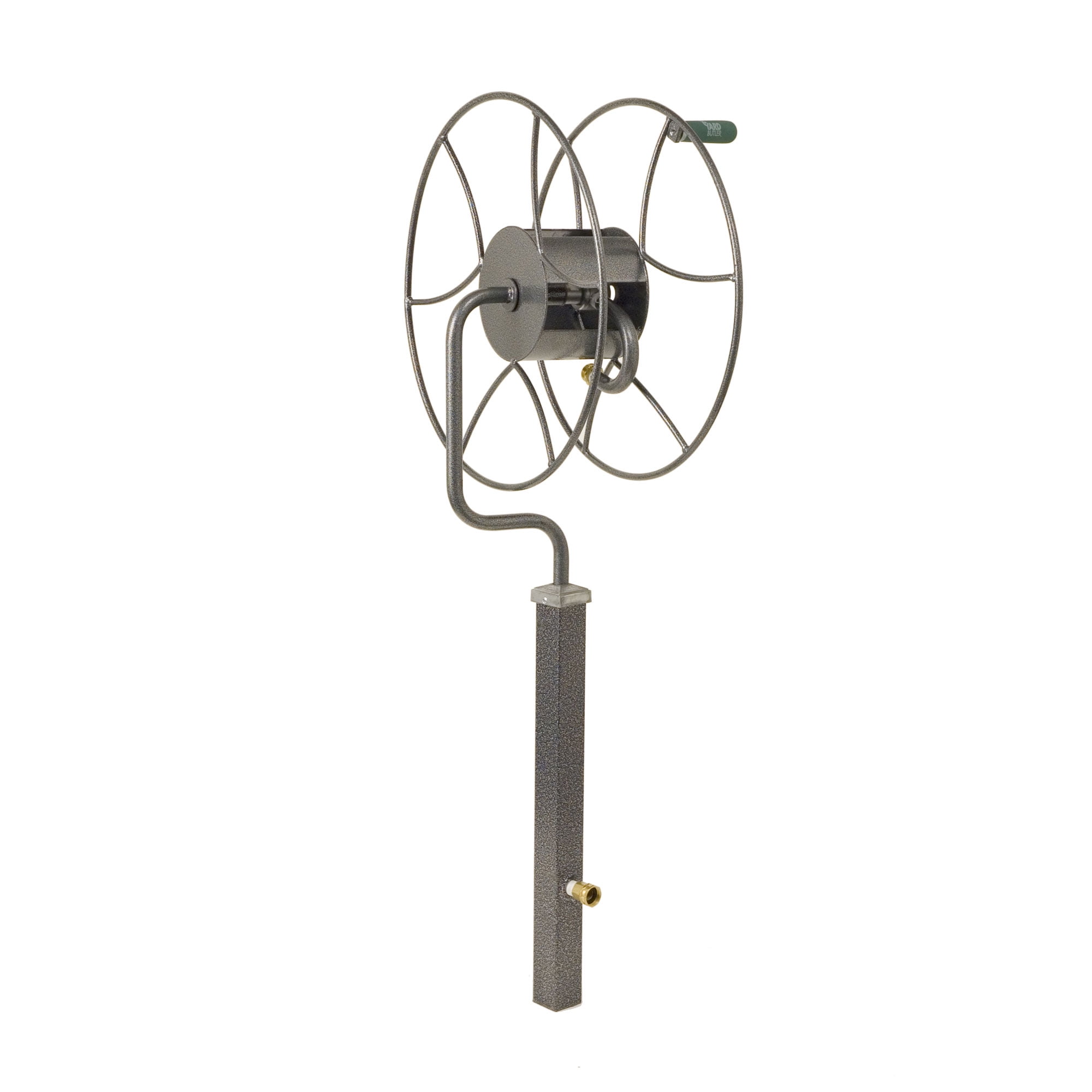 Gray Steel Free Standing 360 Degree Swivel Hose Reel