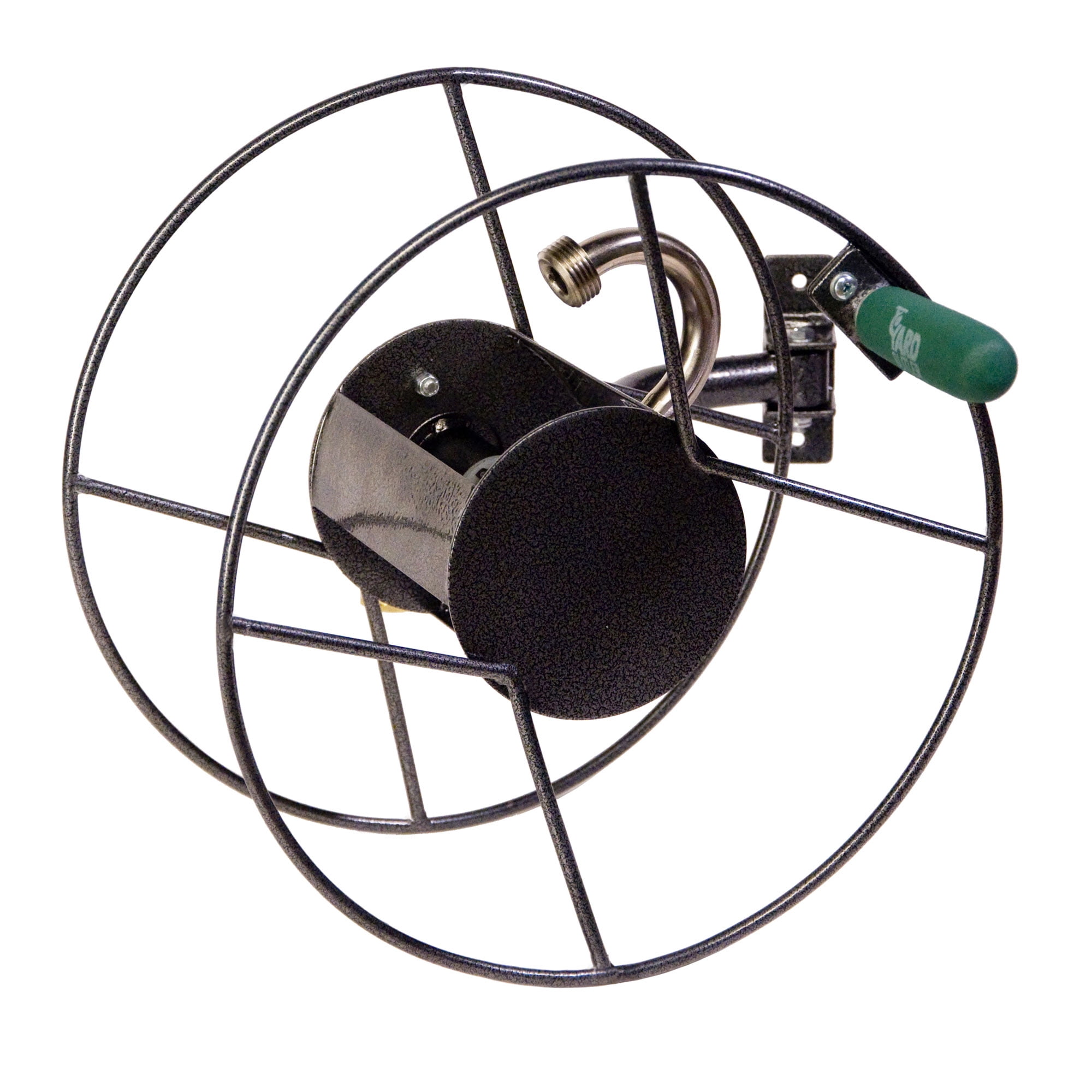 Silver Steel Wall Mounted Swivel Hose Reel 75 ft