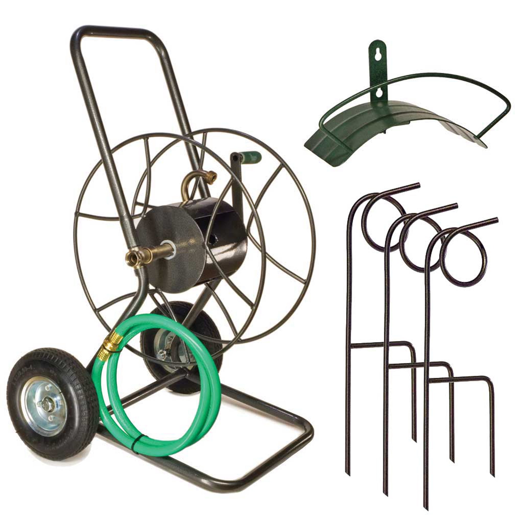Yard Butler Ultimate Hose Management Bundle Heavy Duty 2Wheeled Hose