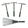 thumbnail image 1 of Yard Butler Unbreakable All Steel Garden Hand Tool Set with Heavy Duty Pick Axe, Hand Cultivator, Hand Rake and Hoe Garden Tool - Dual Action Head - Great for Working in The Garden and Flower Beds, 1 of 5