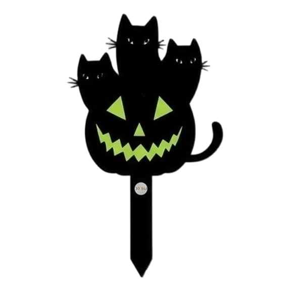 Yard Decoration Black Cat Jack O Lantern Single Piece Halloween Outdoor Spooky Theme Garden DecorforLawnandEntryway