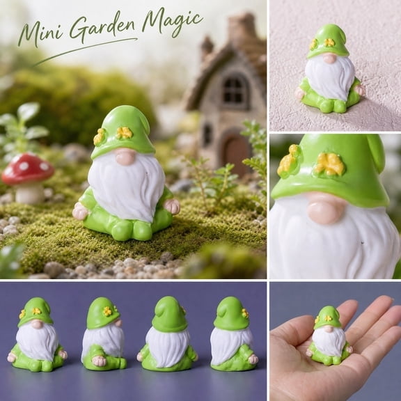 Yard Decorations Outdoor, Garden Decor for Outside Spaces, Tiny 1X1 Inch Mini Resin Garden, Fairy Decor for Custom Moss Micro Landscape Creations, Small Green Decorative Accent