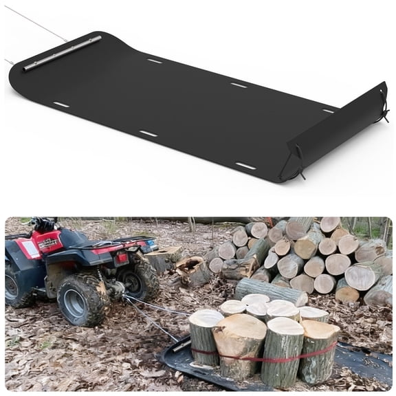 Yard Drag Sled Mat Heavy-Duty 47 x 110 HDPE 2500 LBS Capacity, with Pull Cables Haul Debris, Logs, Construction Materials, Hunting Gear