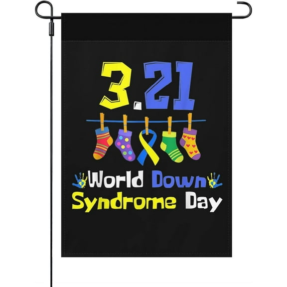 Yard Flags 3 21 world down syndrome day Garden Flags, Inspirational Funny Garden Flags for Camping Outdoor Flag Double Sided Yard Sign 3 21 world down syndrome day Flag