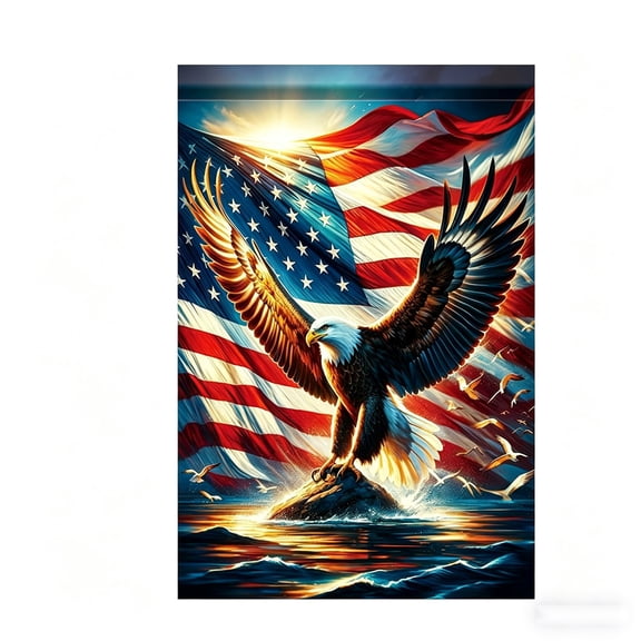 Yard Flags, Patriotic Independence Day Themed Ornament For Outdoor Lawn & Patio Scene Layout, Garden Banners