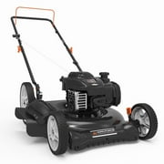 Yard Force 21 Gas Push Mower, 125cc Briggs & Stratton e450 Engine, Prime  N Pull Start, 2-in-1 Mulching & Discharge, 5-Position Height Adjust, Foldable Handle,
