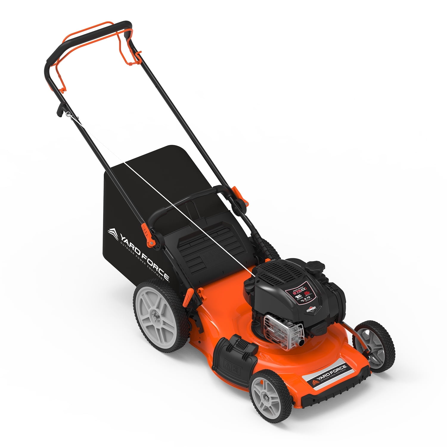 Yard Force YF22-3N1SPVS-SC Self-Propelled RWD Lawn Mower, 150cc Briggs & Stratton Engine, 22 Steel Deck, Vertical Storage, 2-Year Warranty, 7-Position Height Adjustment, and 3-in-1 Cutting