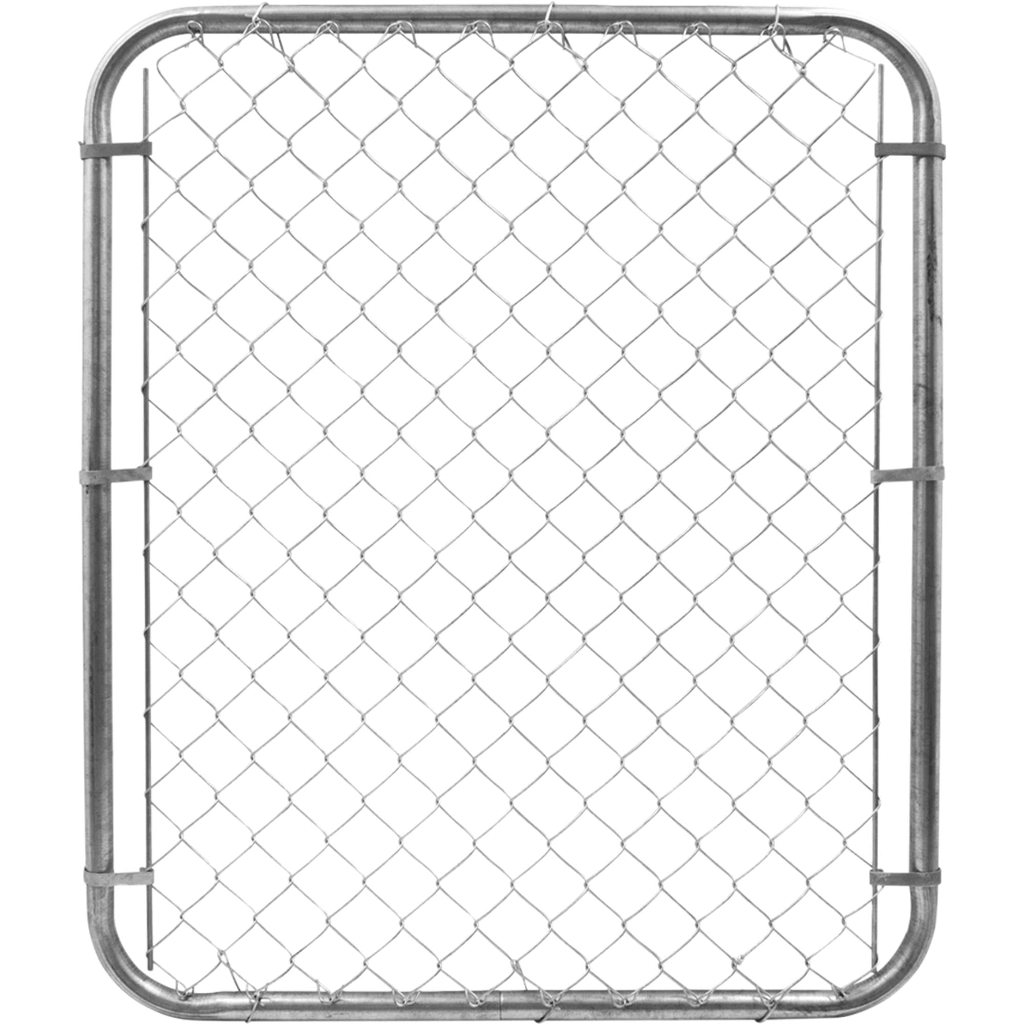 48-Inch Silver Galvanized Chain Link Fence Gate