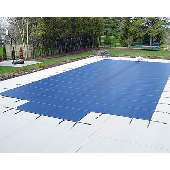 Yard Guard Deck Lock Mesh 16' x 32' Rectangle with 4' x 8' Center Step Swimming Pool Safety Cover