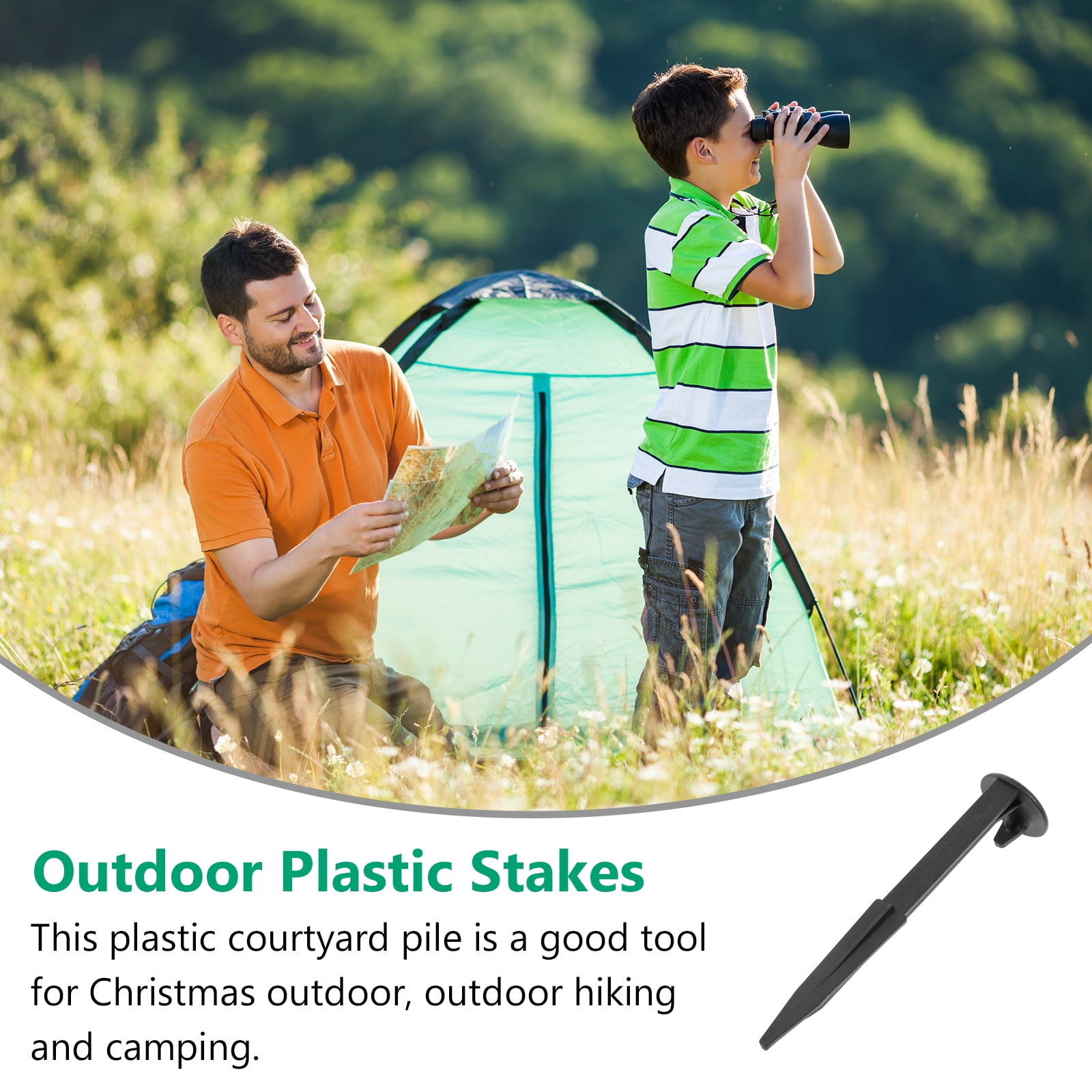 Yard Inflatable Stakes 20pcs Plastic Inflatable Stakes Black Gardening