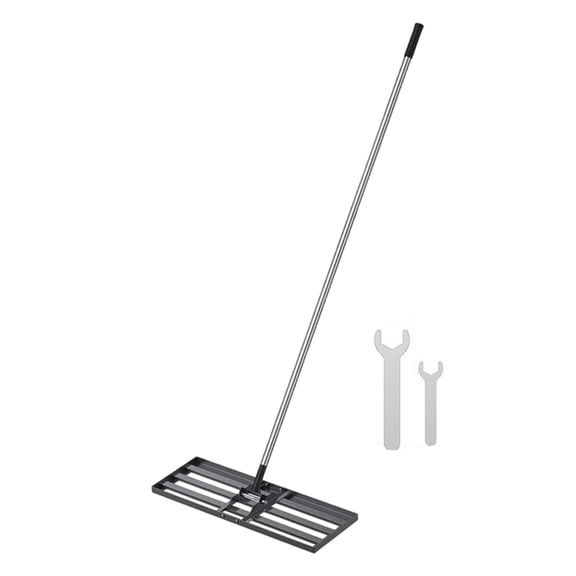 Yard Leveling Tool 30X10Inch Lawn Leveler with Long 72 Inch Handle, Metal Ground Tool for Soil Care and Topdressing Control Projects