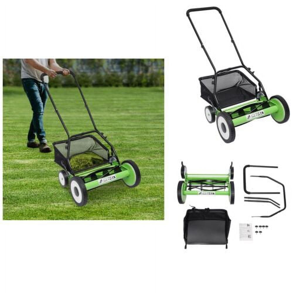 Yard Manual Lawn Mower | 16inch | 5-blade | Cordless Hand Push Lawnmower Outdoor