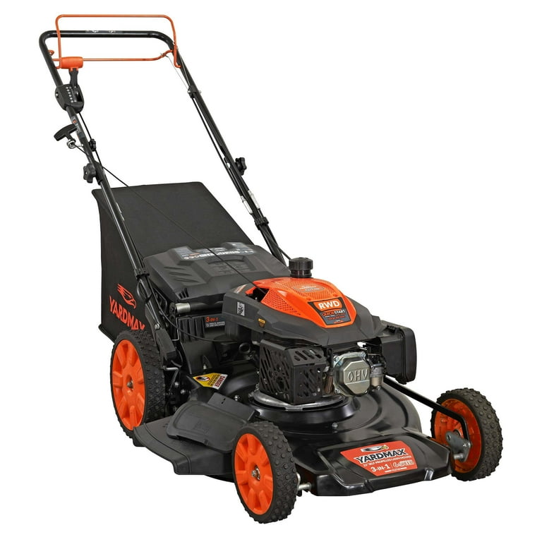 Yard Max 22 201cc 6 Speed CVT RWD 3 in 1 Gas Powered Lawn Mower Easy Use Foldable Rear Drive Walmart