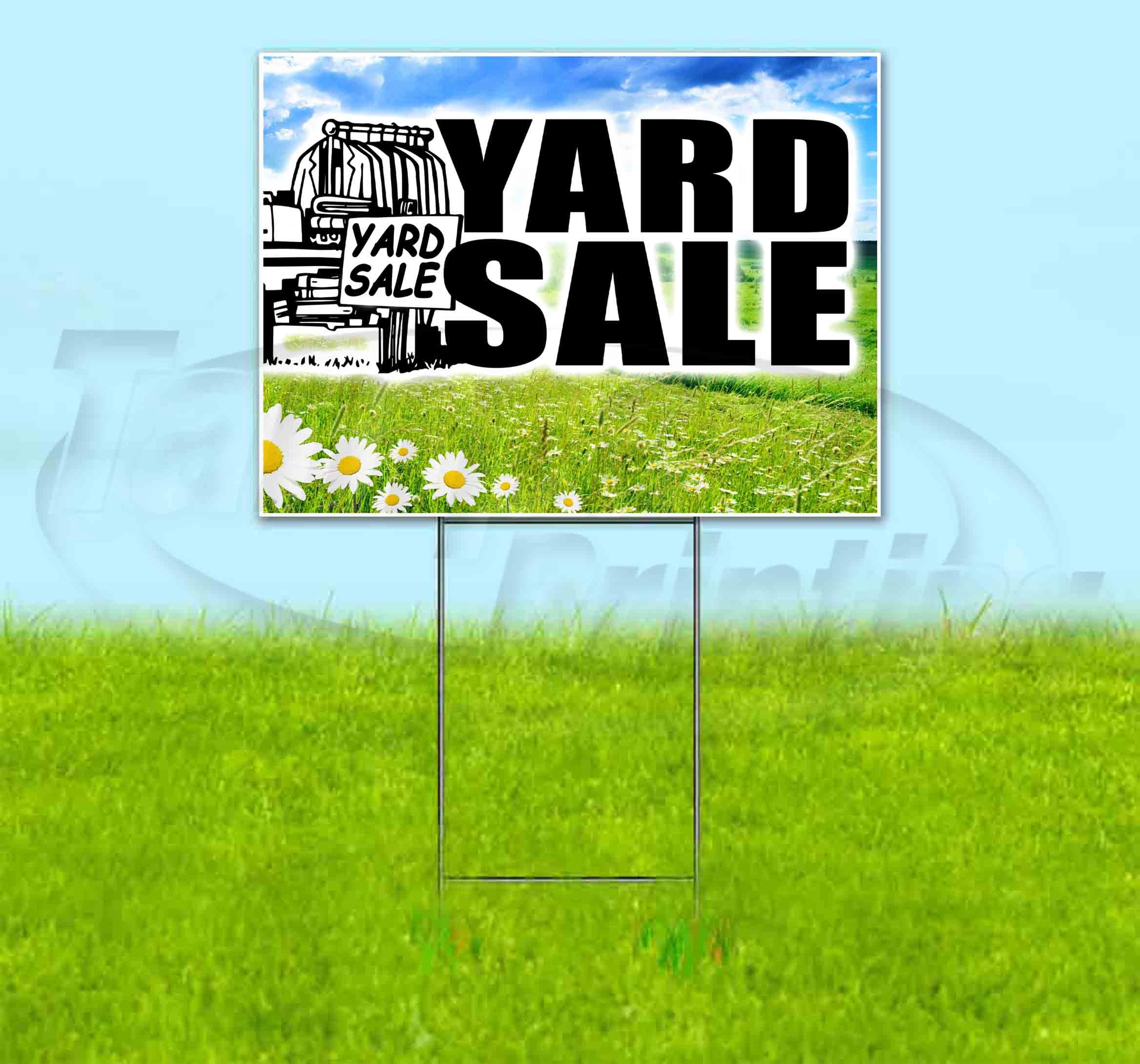 Yard Sale (18" x 24") Yard Sign, Includes Metal Step Stake