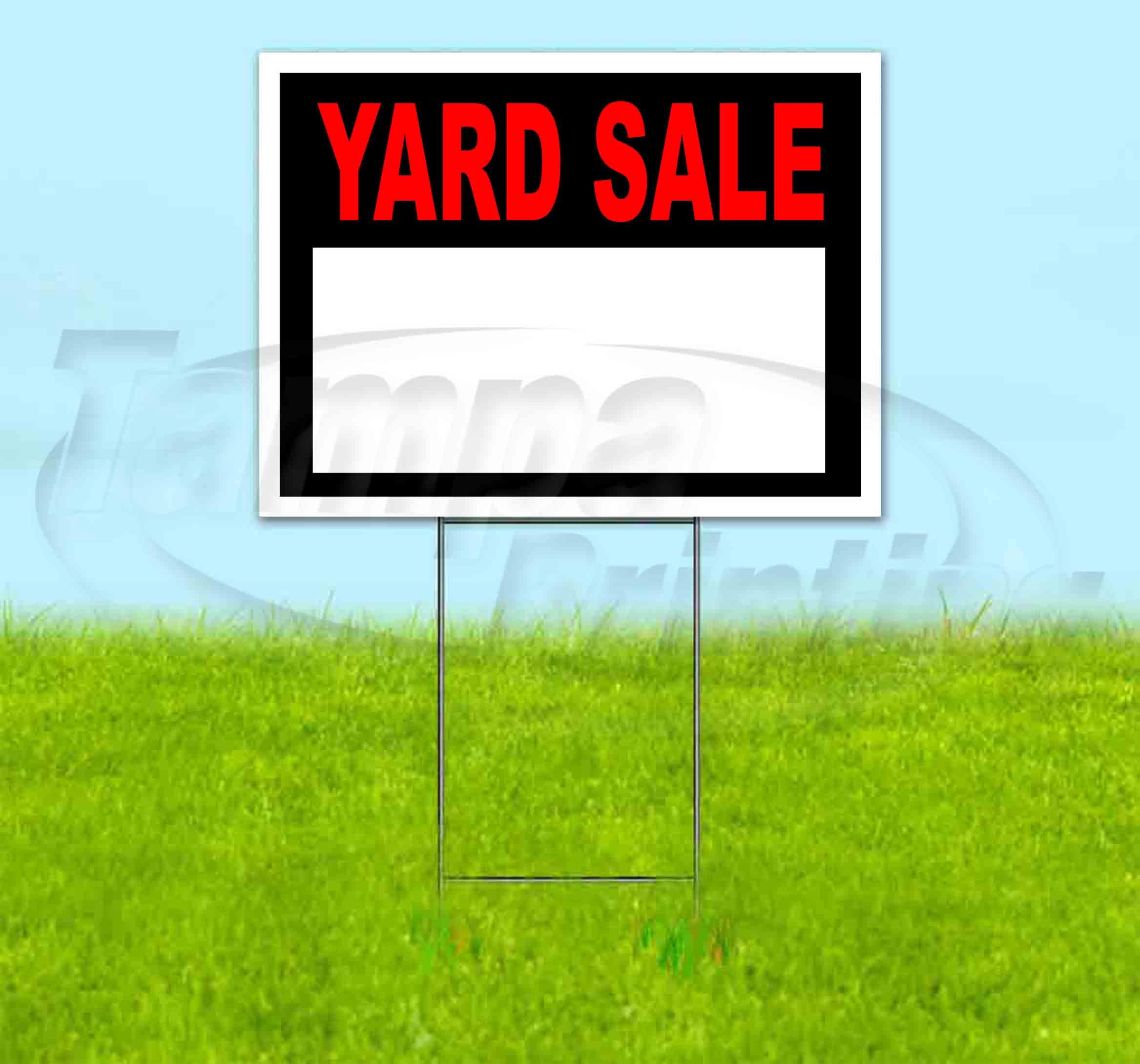 Yard Sale (18" x 24") Yard Sign, Includes Metal Step Stake