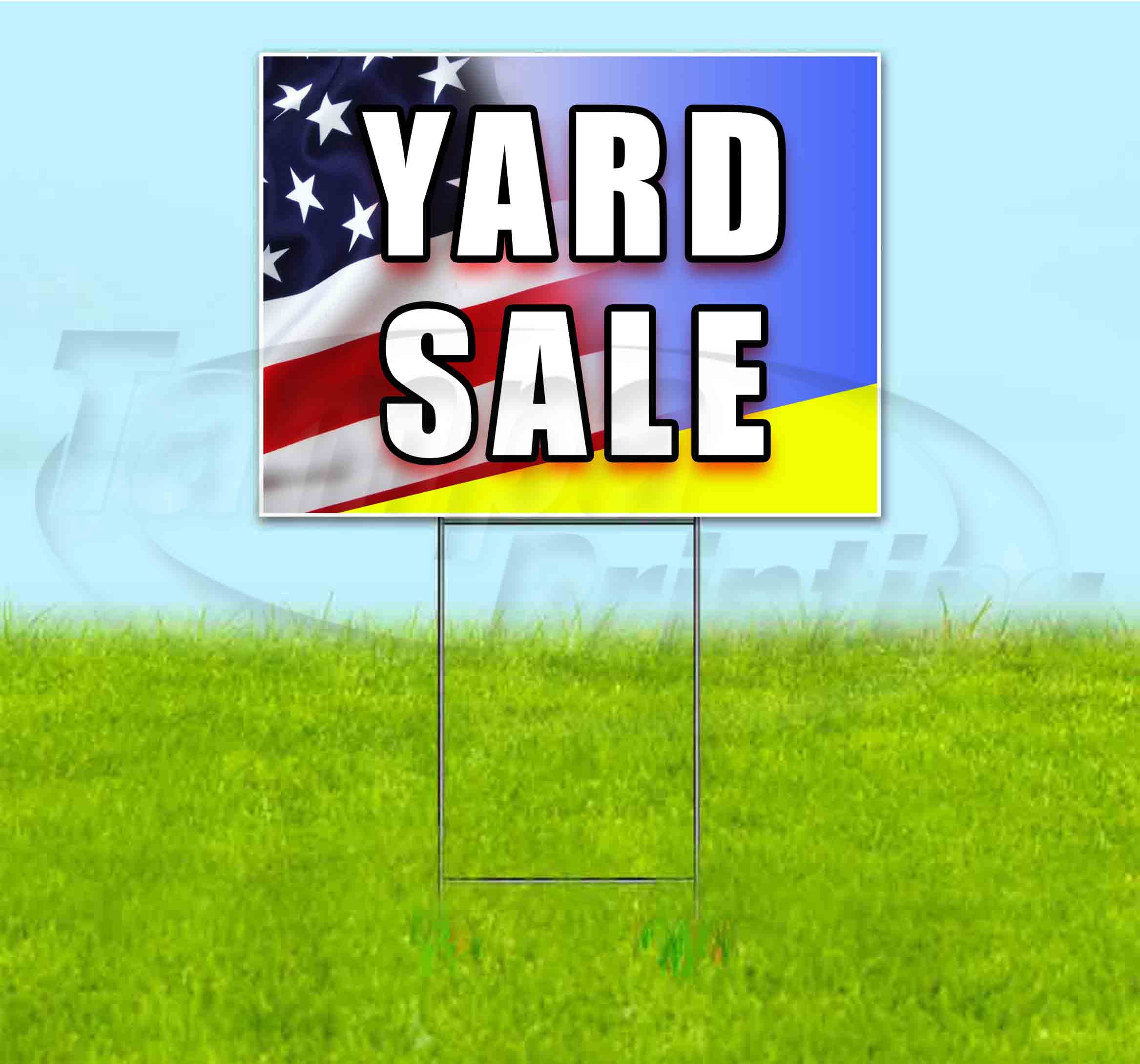 Yard Sale (18" x 24") Yard Sign, Includes Metal Step Stake