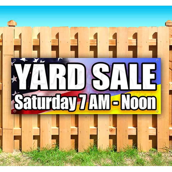 Yard Sale Saturday 13 oz Vinyl Banner With Metal Grommets