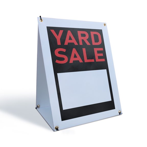 Yard Sale Sidewalk Sign 18 Inch x 24 Inch A-Frame Images On Both Sides | Community Events, Local Bargains, Professional Display | Made in USA