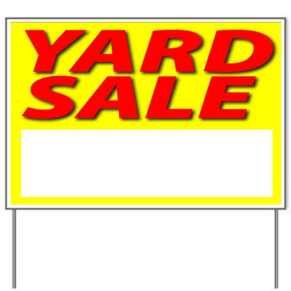 Yard Sale Yard Sign - 18X24" with Stake - Fast Free Shipping!