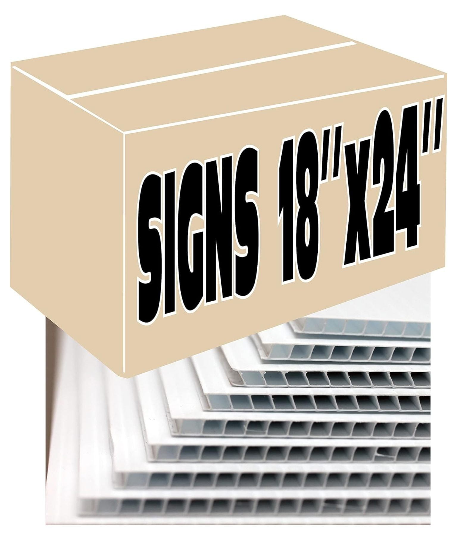 Yard Signs, 20 Pieces White Corrugated Plastic Blank Yard Signs 18x24 ...