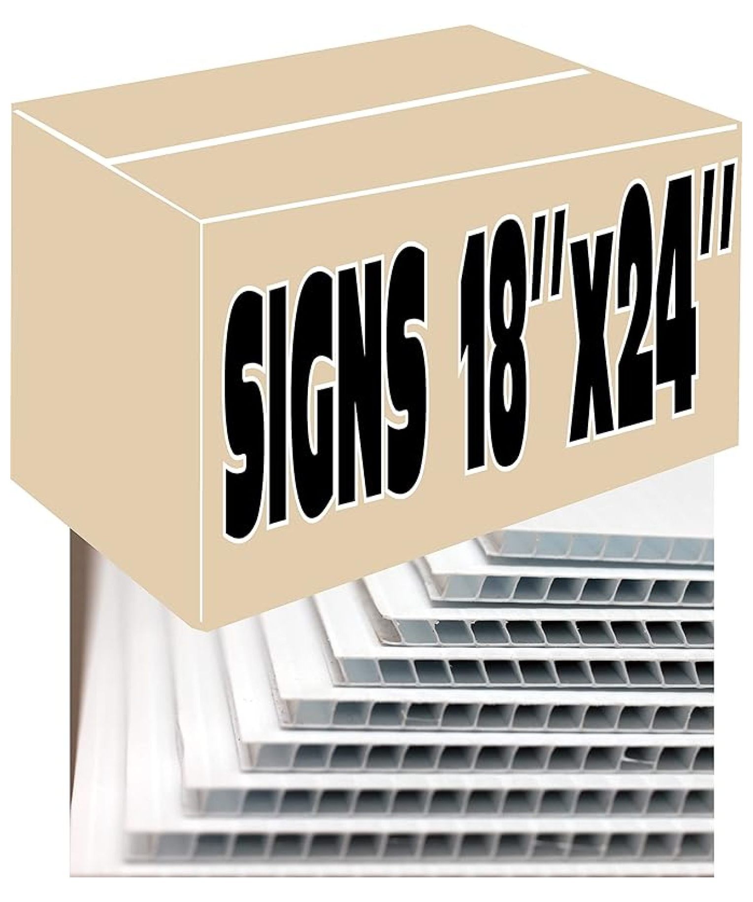 Yard Signs, 20 Pieces White Corrugated Plastic Blank Yard Signs 18x24 ...