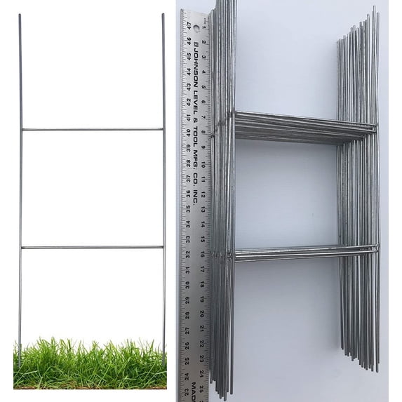 Yard Signs 30 Signs Stakes 10x24 inches 9 Gauge Galvanized Wire Double ...