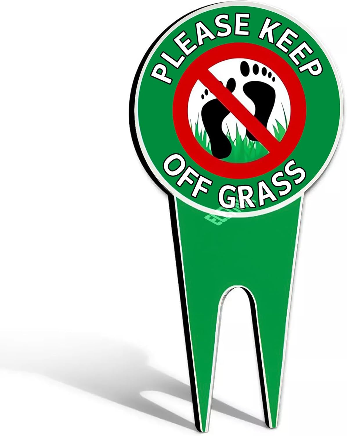 Confezione 2 Cartelli In Ghisa "Please Keep Off The Grass" - 23x15x4 Cm, Bianchi, Per Giardino E Parco