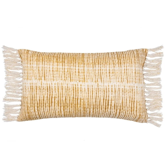 Yard Sono Ink Fringed Abstract Throw Pillow Cover