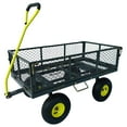 thumbnail image 1 of Yard Tuff 3 in 1 Dual-Side Dump Utility Wagon with Fold-Down Sides, 1 of 12