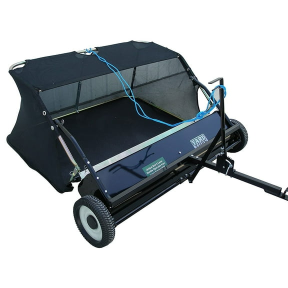 Yard Tuff 48" Quick Assembly Tow Lawn Sweeper for Debris and Leaves, Blue