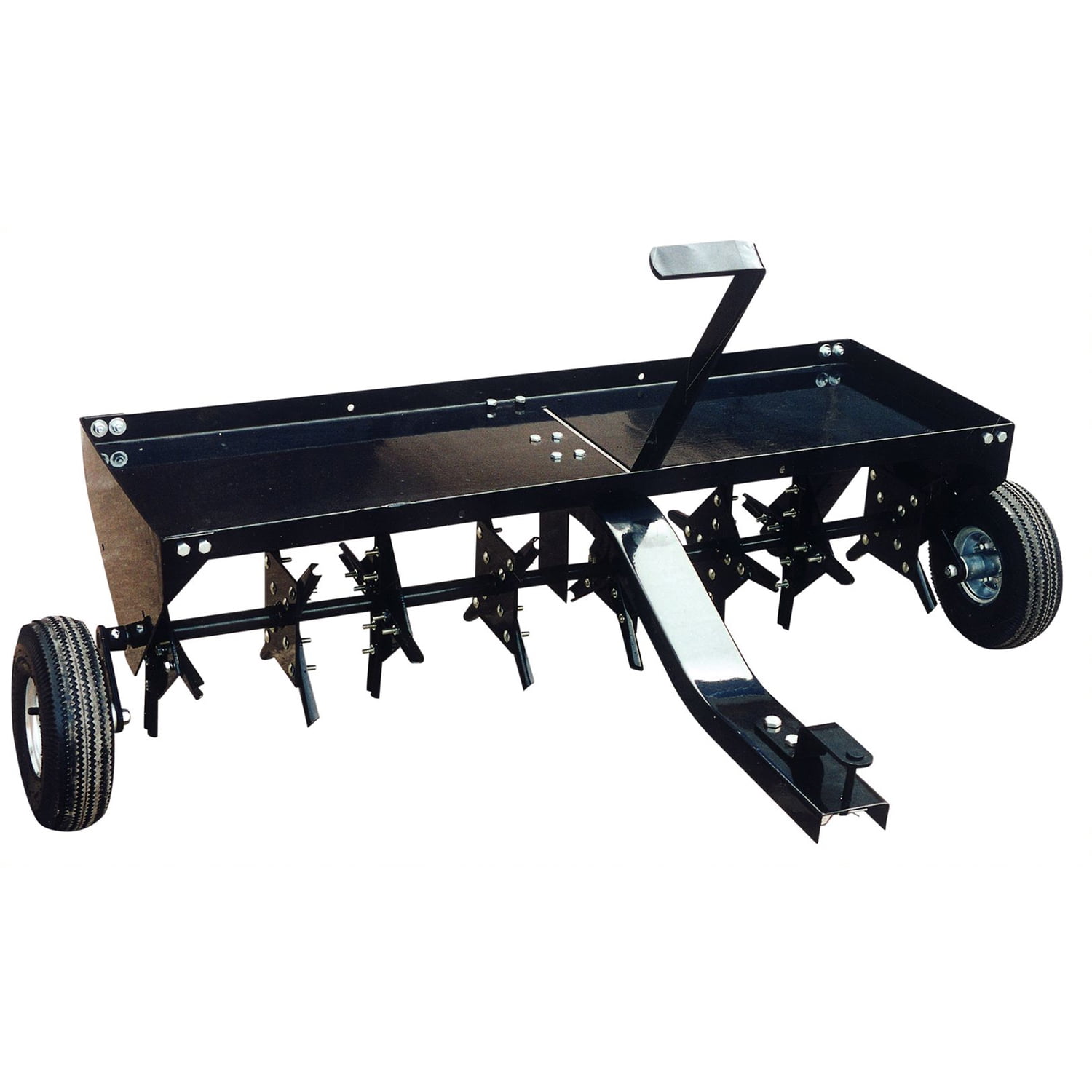 Yard Tuff 48 Inch Tow Behind Lawn Mower Plug Aerator with Universal Hitch