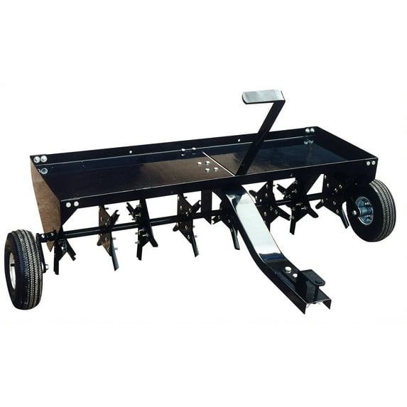 Yard Tuff 48 Inch Tow Behind Lawn Mower Plug Aerator with Universal Hitch