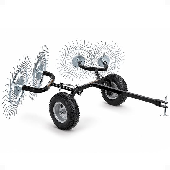 Yard Tuff Acreage Rake, 4 Tine Steel Tow Behind Dethatcher, 48 Inch
