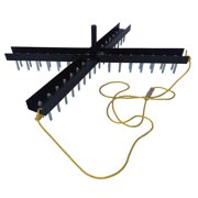 Yard Tuff Cross Drag Leveling Tool - 60 Steel Spikes for Fields and Arenas - Black