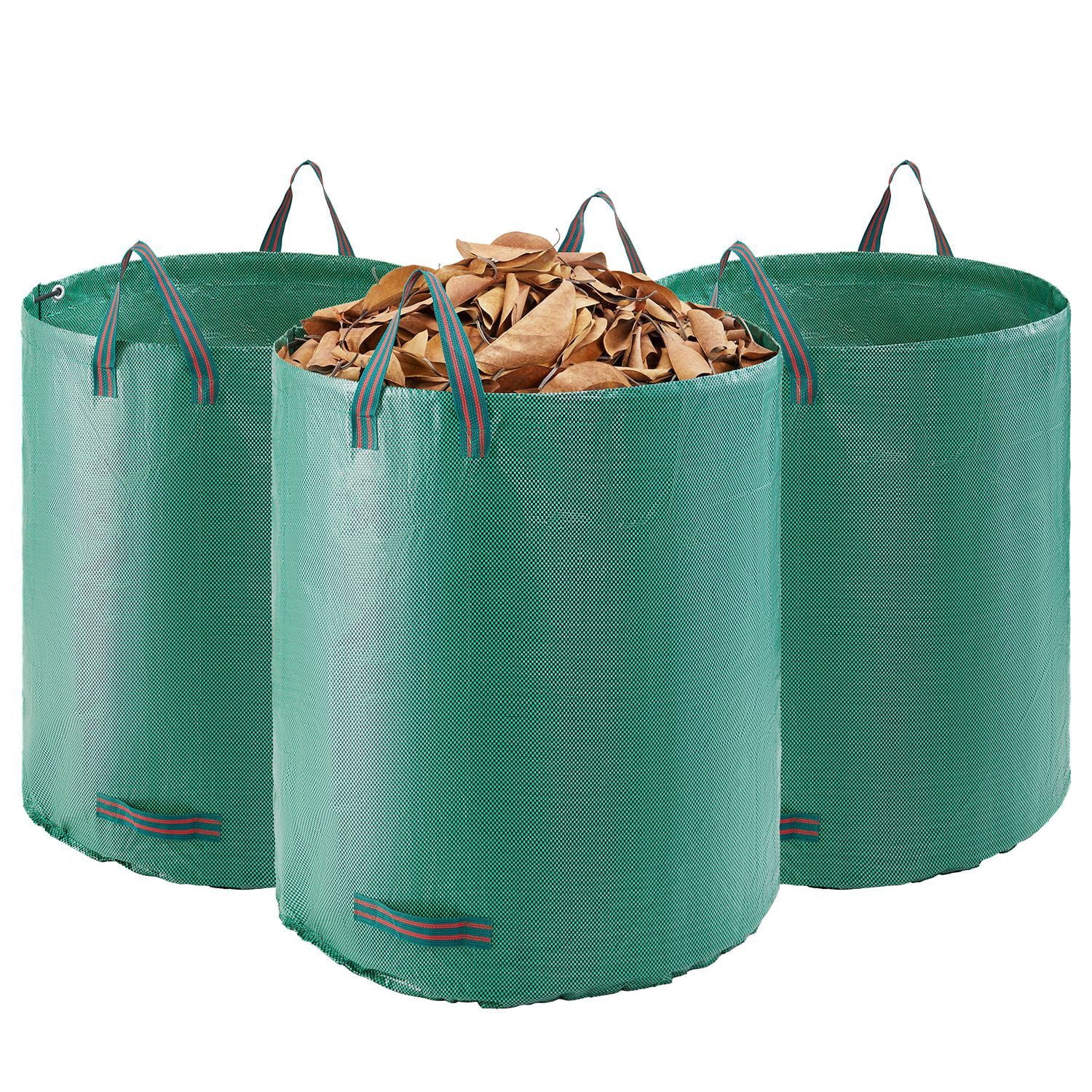 Yard Waste Bag 72 Gallon, Heavy Duty PP Woven Fabric with 180 lbs Capacity, Reinforced Dual Handles, Foldable Design, Standable Leaf Bag for Garden and Lawn