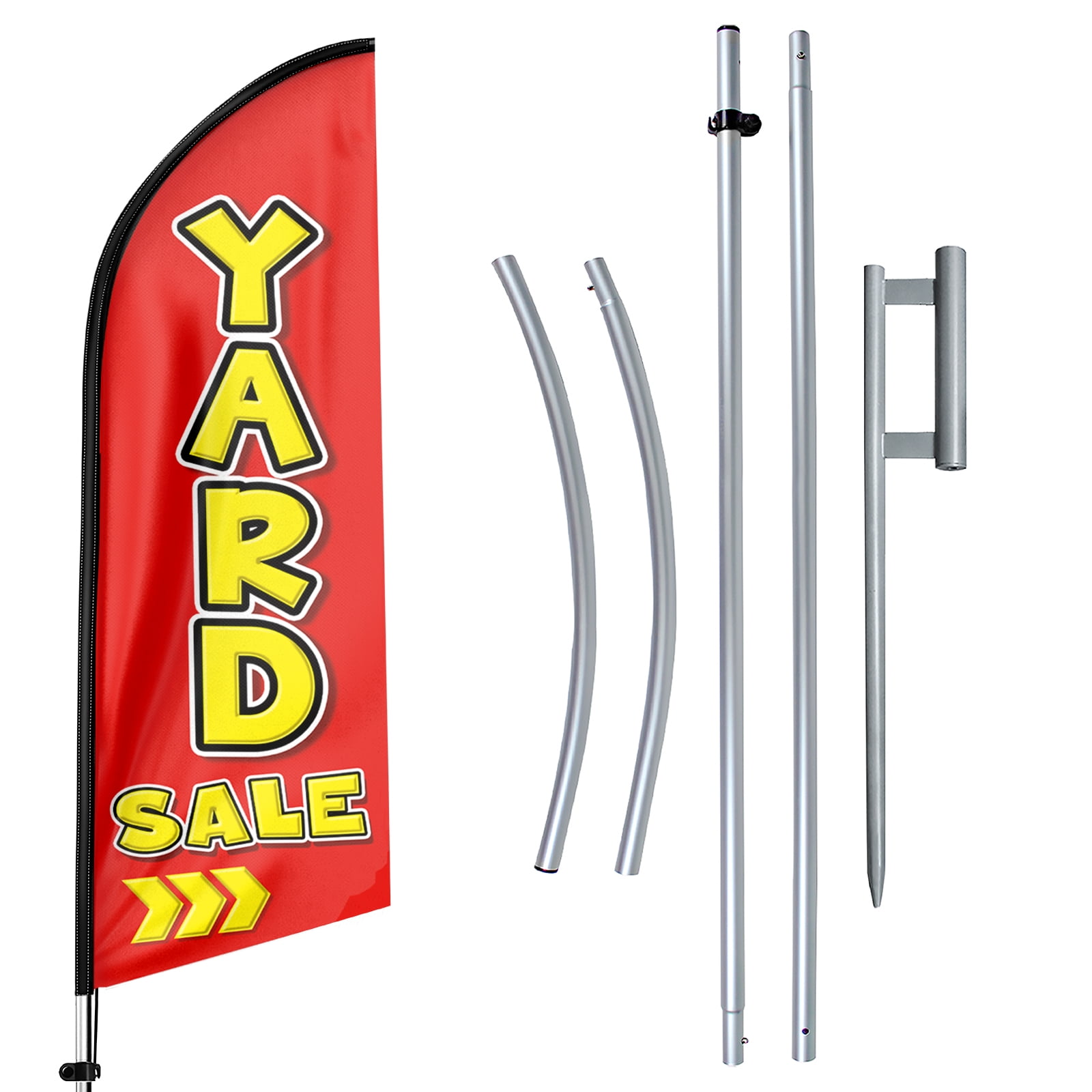 Yard sale Sign Feather Flag with Pole Kit,11ft Yard sale Decoration Display, Yard sale Business Sign,Yard sale Swooper Flag