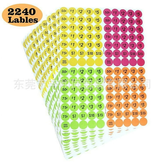 Tineasur Eye-Catching Price Labels Assorted Color Copper Paper Suitable for Shops