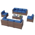 thumbnail image 1 of YardCache 10-Piece Outdoor Patio Sectional Sofa Set, All-Weather Wicker Rattan Furniture with Coffee Table & Waterproof Cover (Blue), 1 of 6