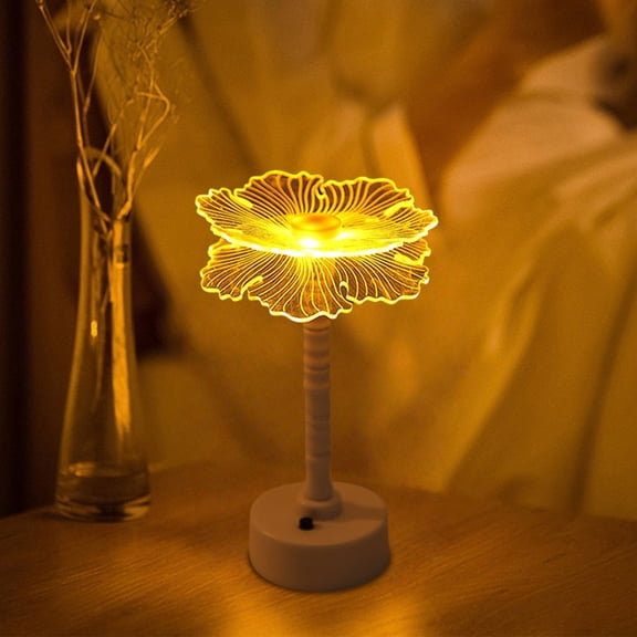YardChic 1 Pc 3D LED Night Light Acrylic Warm Lamp, Light Luxury and Minimalist Acrylic Creative Night Light, Aesthetic Decorative Light, Nightstand Light for Bedroom, Office Essentials