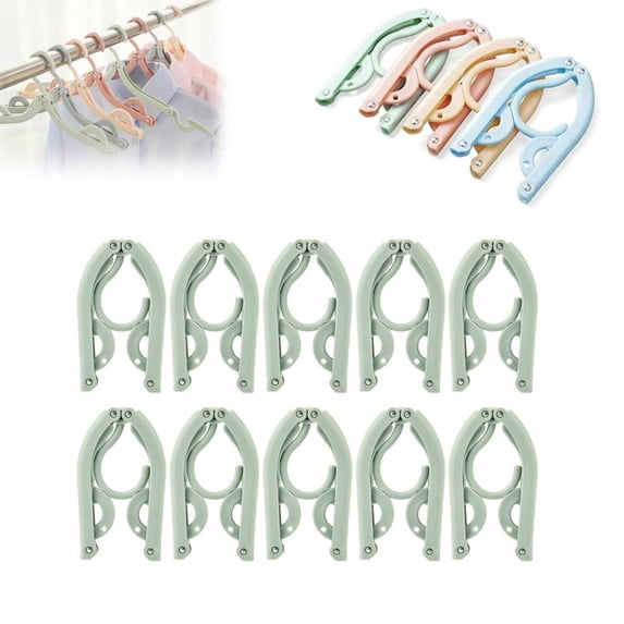 YardChic 10Pcs Travel Hangers, Cruise Ship Essentials, Portable Folding Clothes Hangers with Built-in Tie Rack, Foldable Clothes Drying Rack for Suitcase Luggage Storage, Travel Essentials