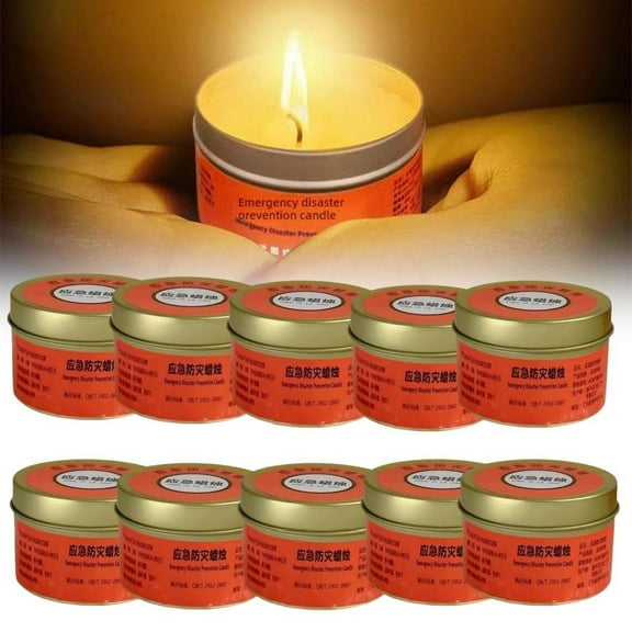 YardChic 15-Hour Emergency Candles Long Burning, 10pcs Spare Candles for Power Outages, Disaster Candle Lantern Citronella Candles Outdoor, Windproof Odorless, Camping Hurricane Survial Supplies