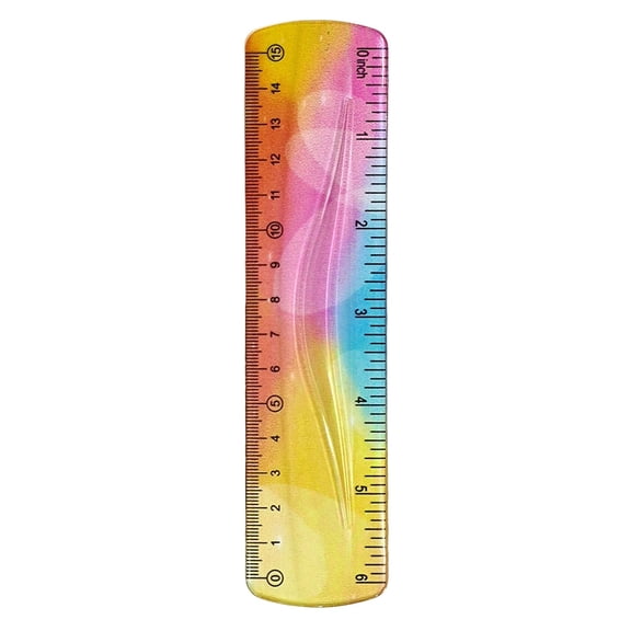 YardChic 1Pc Flexible Ruler, Bendable Plastic Ruler, Soft Plastic Ruler, Gradient-Colored Flexible Rulers with Centimeters and Inches for Classroom Teachers Office Use Supplies, 6 Inches