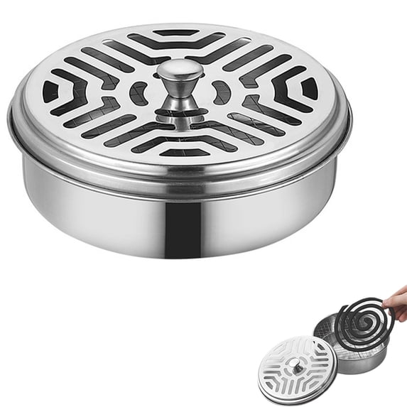 YardChic 1Pc Mosquito Coil Holder, Grid Style Fireproof Heat-resistant Mosquito Coil Holder, Mosquito Incense Box Sandalwood Holder with Handle, Fireproof Incense Burner for Home, 1.6x5.5 Inch