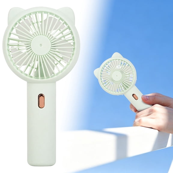 YardChic 1Pc Portable Handheld Fan, Mini Cartoon Cat Ear Small Fan, USB Rechargeable Personal Hand Fan Blow Cold Air, Battery Operated Classroom Essentials, Outdoor & Travel & Office