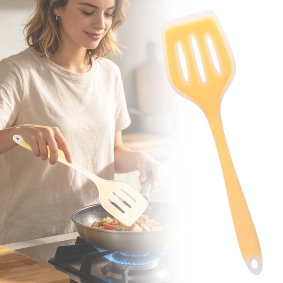 YardChic 1Pc Silicone Spatula, Small Silicone Spatula, BPA Free Flipper Cooking Spatulas, for Non Stick Cookware Dishwasher Safe, Silicone Spatula for Cooking, Kitchen Essentials, Yellow