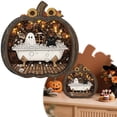thumbnail image 1 of YardChic 1Pc Wooden Fall Pumpkins Decorations for Home Office Indoor, 2D Cute Multi Layered Pumpkin Block Signs, Thanksgiving Table Decor, Harvest Tabletop Decoration, Halloween Home Display, 1 of 9