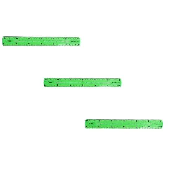 YardChic 3Pcs Ruler, 12 Inch Bendable Ruler, Flexible Ruler, Soft Plastic Ruler with Centimeters and Inches, Colored Flex Ruler for Classroom Teachers Office Home Essentials