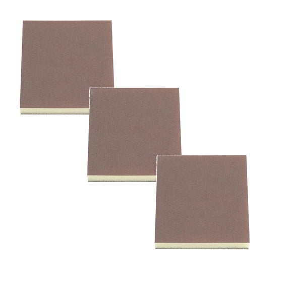 YardChic 3Pcs Sanding Sponge, 100 Grit High Density Sponge Sanding Block, Sander Sponges for Wood-Working Drywall Metal, Washable and Reusable Sponge for Rust Removal Polishing, Gray