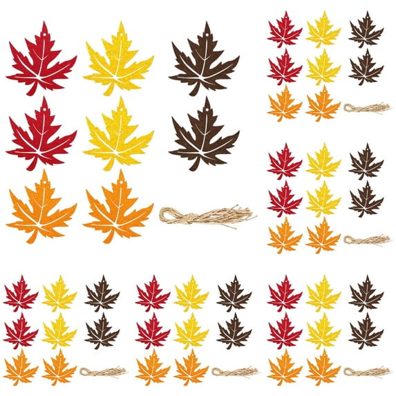YardChic 40Pcs Fall Maple Felt Fall Tree Decorations, Fall Tree Ornaments, Fall Leaves for Crafts, Fall Leaves Decor, Thanksgiving Harvest Festival Indoor Fall Ornaments for Tree Mantel Party Decor
