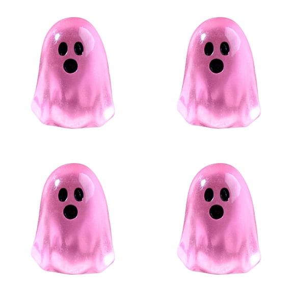YardChic 4Pcs Mini Resin Ghost Figurines, Halloween Mini Ghosts Figures, Luminous Small Little Resin Ghost Figurines to Hide Glow in The Dark, Tiny Statue for Halloween Party Favors Dollhouse Decor